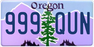 OR license plate 999QUN