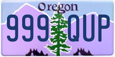 OR license plate 999QUP