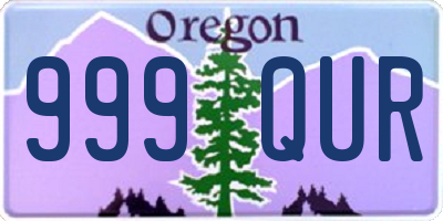 OR license plate 999QUR