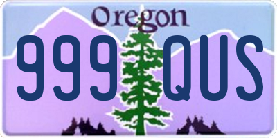 OR license plate 999QUS