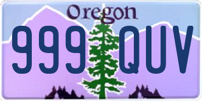 OR license plate 999QUV