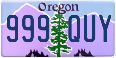 OR license plate 999QUY