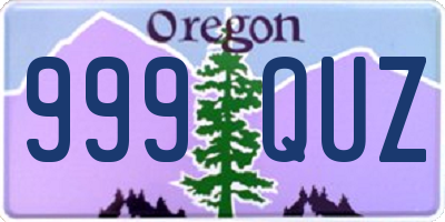 OR license plate 999QUZ