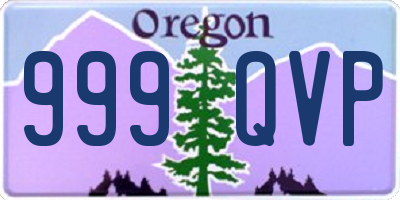 OR license plate 999QVP