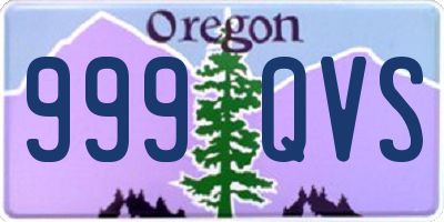 OR license plate 999QVS
