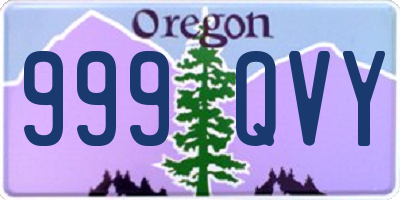 OR license plate 999QVY