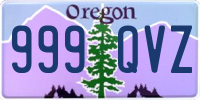 OR license plate 999QVZ