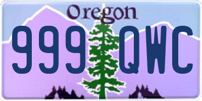 OR license plate 999QWC