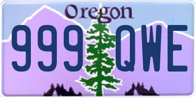 OR license plate 999QWE