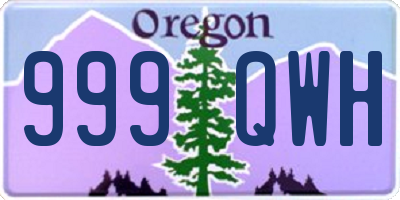 OR license plate 999QWH