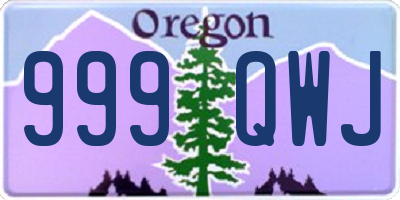 OR license plate 999QWJ