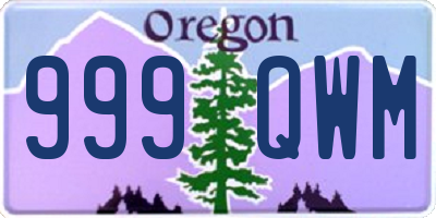OR license plate 999QWM