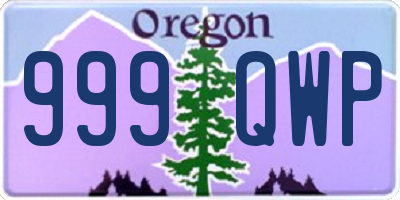 OR license plate 999QWP