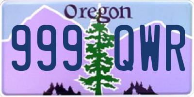 OR license plate 999QWR