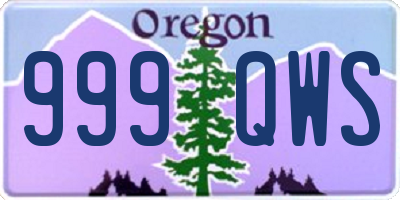 OR license plate 999QWS