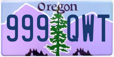 OR license plate 999QWT