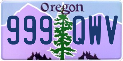 OR license plate 999QWV