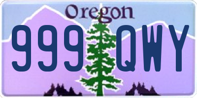 OR license plate 999QWY