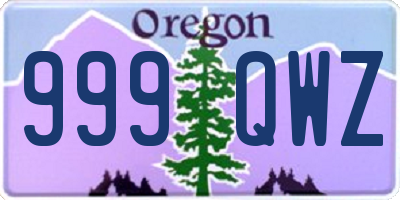 OR license plate 999QWZ