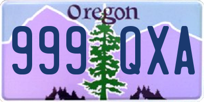 OR license plate 999QXA