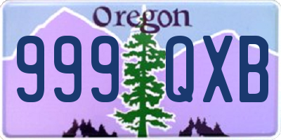 OR license plate 999QXB