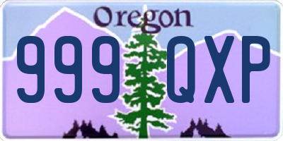 OR license plate 999QXP