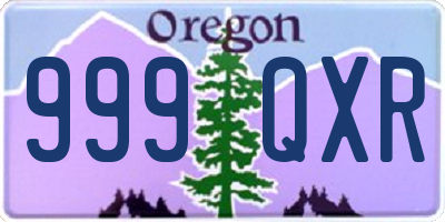 OR license plate 999QXR