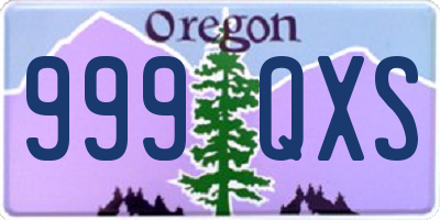 OR license plate 999QXS