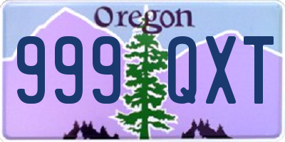 OR license plate 999QXT