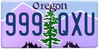 OR license plate 999QXU