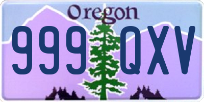 OR license plate 999QXV