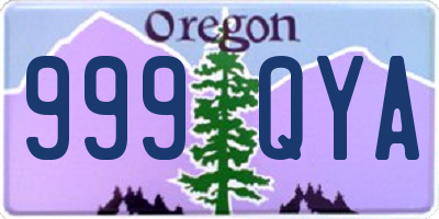 OR license plate 999QYA