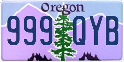 OR license plate 999QYB