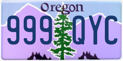 OR license plate 999QYC