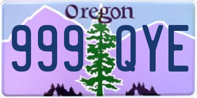 OR license plate 999QYE
