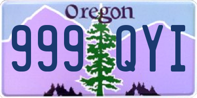 OR license plate 999QYI