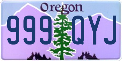 OR license plate 999QYJ