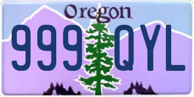 OR license plate 999QYL