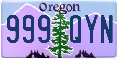 OR license plate 999QYN