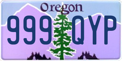 OR license plate 999QYP