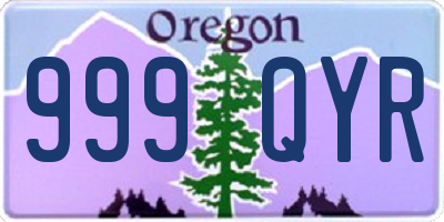 OR license plate 999QYR