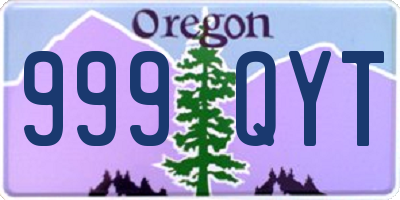 OR license plate 999QYT