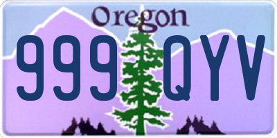 OR license plate 999QYV