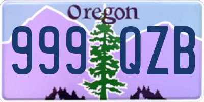 OR license plate 999QZB