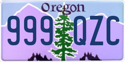 OR license plate 999QZC