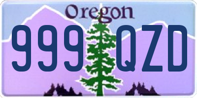 OR license plate 999QZD
