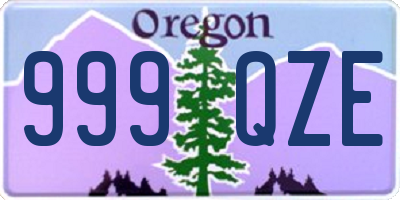 OR license plate 999QZE