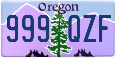 OR license plate 999QZF