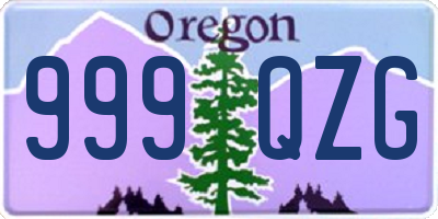 OR license plate 999QZG