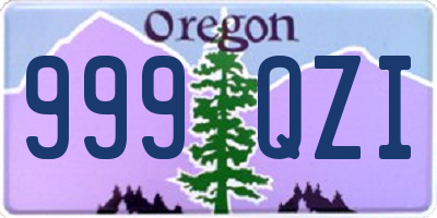 OR license plate 999QZI